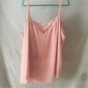 3XL Blush pink camisole scallop top neckline